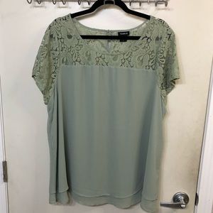 Torrid || Lace Insert Chiffon Layered Top